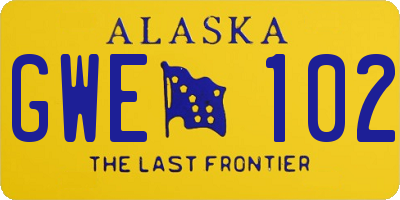 AK license plate GWE102