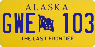 AK license plate GWE103