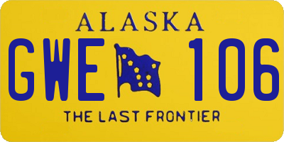 AK license plate GWE106