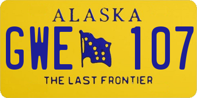 AK license plate GWE107