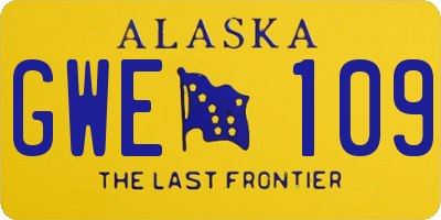 AK license plate GWE109