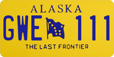 AK license plate GWE111