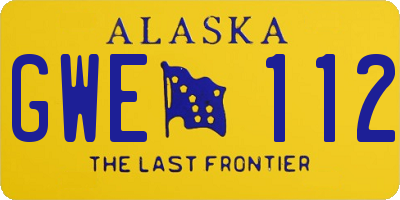 AK license plate GWE112