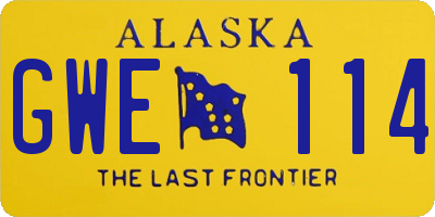 AK license plate GWE114