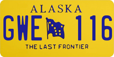 AK license plate GWE116