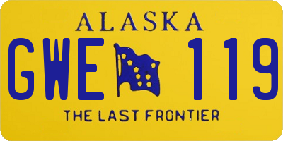 AK license plate GWE119