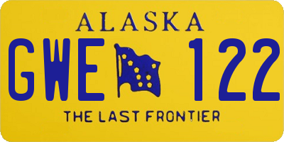 AK license plate GWE122