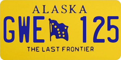 AK license plate GWE125