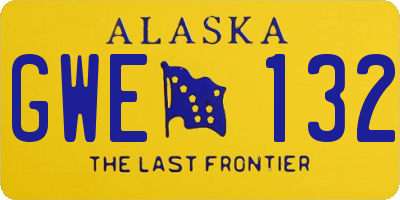 AK license plate GWE132