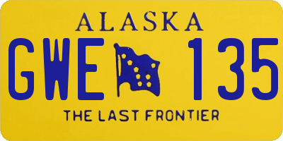 AK license plate GWE135