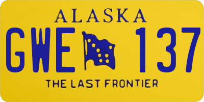 AK license plate GWE137