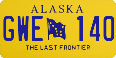 AK license plate GWE140