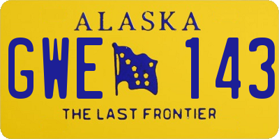 AK license plate GWE143