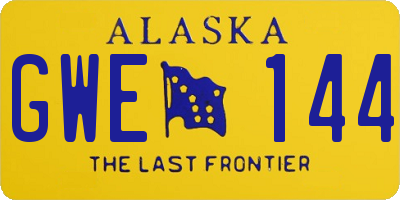 AK license plate GWE144