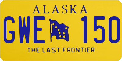 AK license plate GWE150