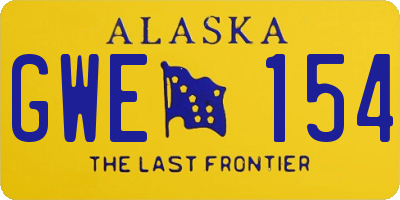 AK license plate GWE154