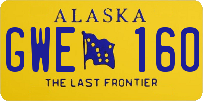 AK license plate GWE160