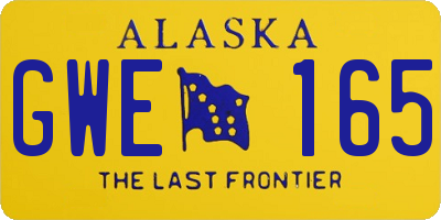 AK license plate GWE165