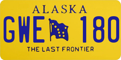 AK license plate GWE180