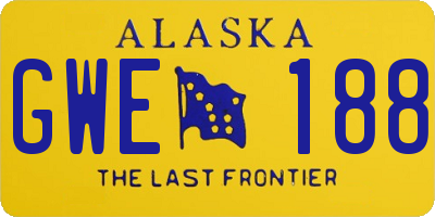 AK license plate GWE188