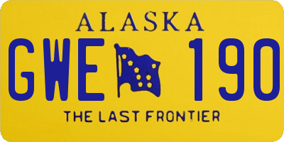 AK license plate GWE190