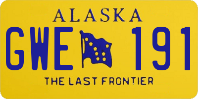 AK license plate GWE191