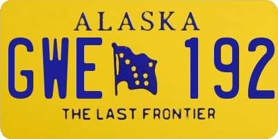 AK license plate GWE192