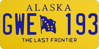 AK license plate GWE193