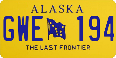 AK license plate GWE194