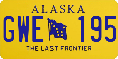 AK license plate GWE195