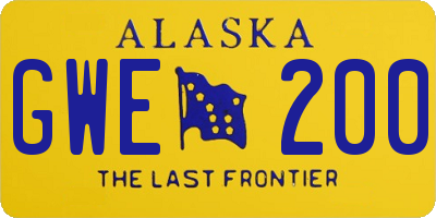 AK license plate GWE200