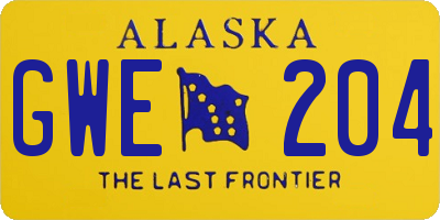 AK license plate GWE204