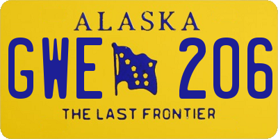 AK license plate GWE206