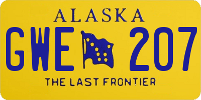 AK license plate GWE207