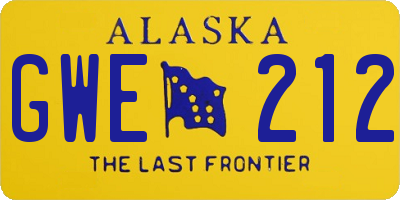 AK license plate GWE212