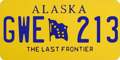 AK license plate GWE213