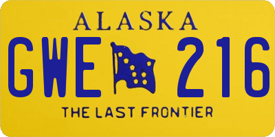 AK license plate GWE216