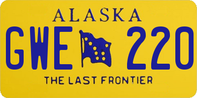 AK license plate GWE220