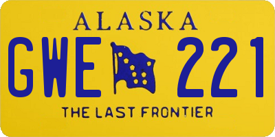 AK license plate GWE221