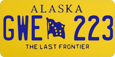 AK license plate GWE223