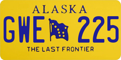 AK license plate GWE225