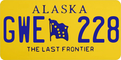 AK license plate GWE228