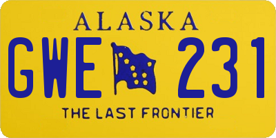 AK license plate GWE231