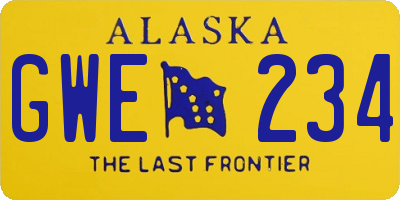 AK license plate GWE234