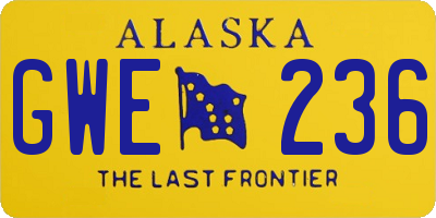 AK license plate GWE236