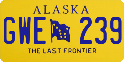 AK license plate GWE239