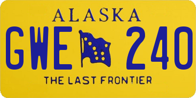AK license plate GWE240