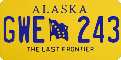 AK license plate GWE243