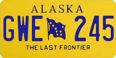 AK license plate GWE245