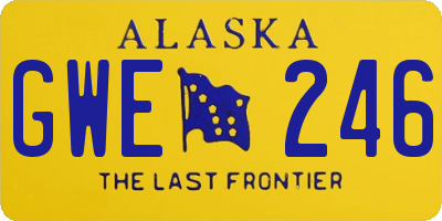 AK license plate GWE246